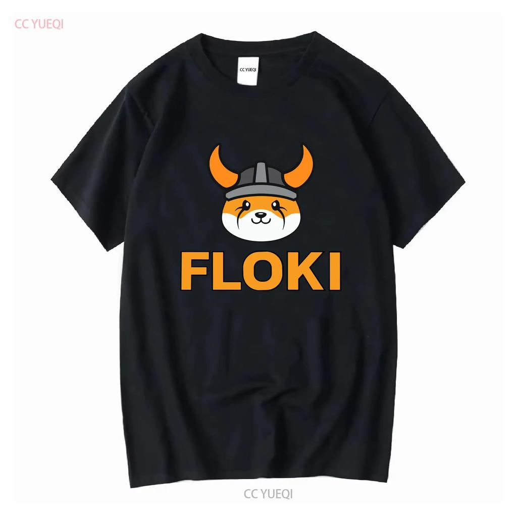 Футболка с круглым вырезом Floki Inu Memecoin Криптовалюта Крипто Токен с длинным или коротким рукавом винтажная стирка мягкая универсальная унисекс