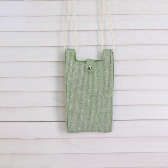 Вязаная сумка для мобильного телефона однотонная на плечо кроссбоди слинг с регулируемым ремешком для улицы, повседневных прогулок, путешествий, поездок на работу