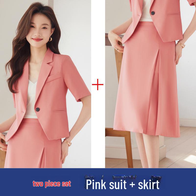 Женский черный приталенный летний блейзер с короткими рукавами