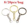 20 шт./лот металлические брелоки брелки античная бронза родиевый цвет 60 мм длинные брелоки разъемные кольца Ke