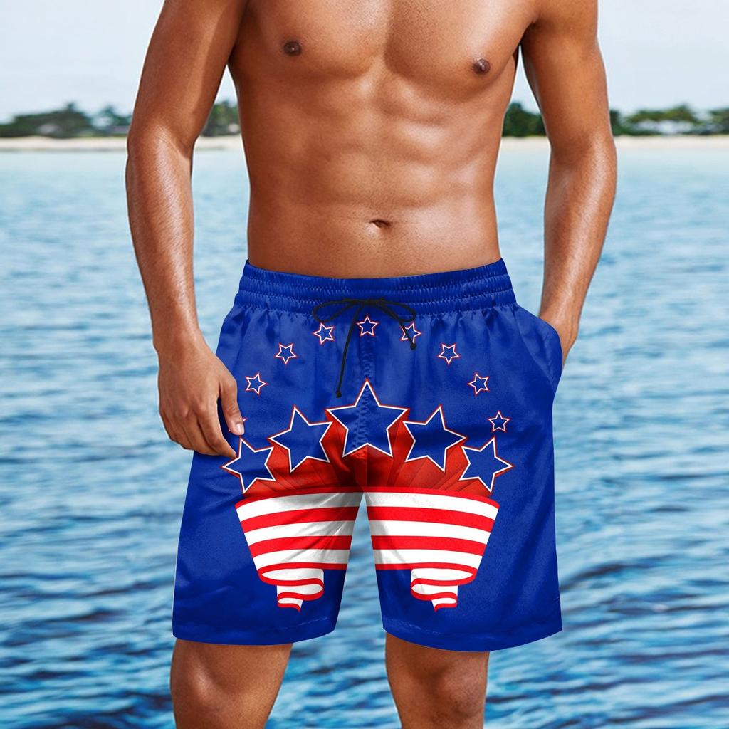Мужские повседневные модные шорты с принтом в честь Дня независимости, мужские свободные дышащие шорты с принтом