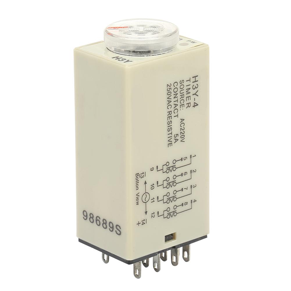 H3Y 4 Power On Delay Timer Relay 0 60 Minutes Time Relay AC 220V 5A