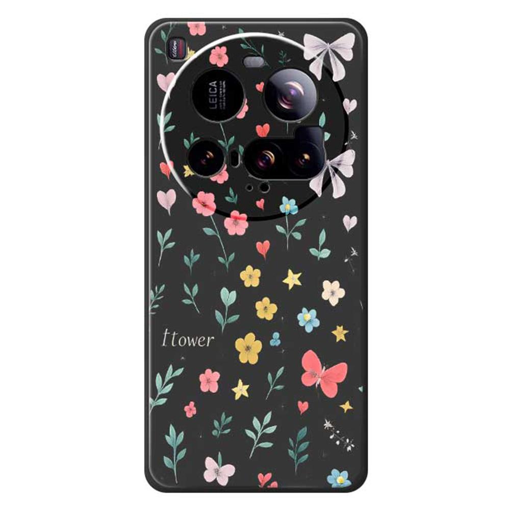 For Xiaomi 15 Ultra Case Floral Bow Pattern Printing Straight Edge TPU Phone Back Cover