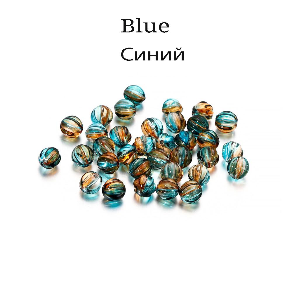 30Pcs/Lot 8mm Round Pumpkin Acrylic Loose Spacer Beads for DIY Earrings Necklace Bracelet Jewelry Making Findings Accessories