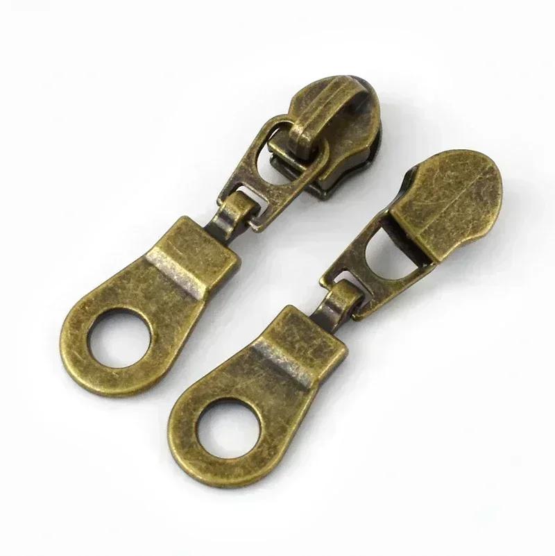 Meetee 5-20 шт. 5# Слайдер для нейлоновых молний, головка молнии из цинкового сплава, декор, бронзовый пуллер для молний, аксессуары для шитья куртки, пальто