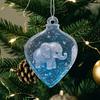 Christmas Tree Ornament Gradient Blue Elephant Pendant for Xmas Decor Light Exquisite Winter Wonderland Hanging Ornament Holiday Gift with Profound