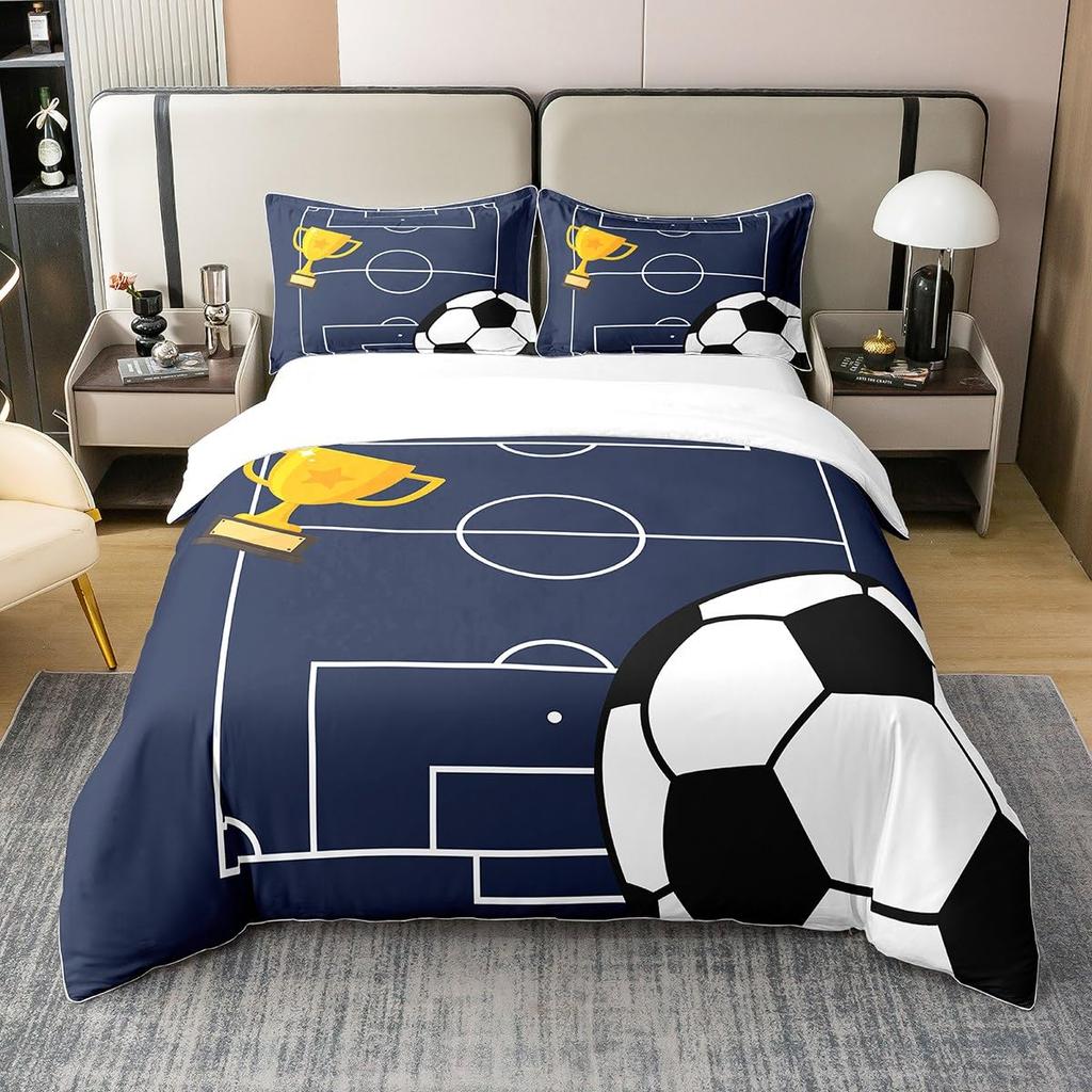 Комплекты пододеяльников Trophy для подростков, детей, размер Queen, легкие пуховые, декор для комнаты, 2 наволочки, 1 пододеяльник, без одеяла