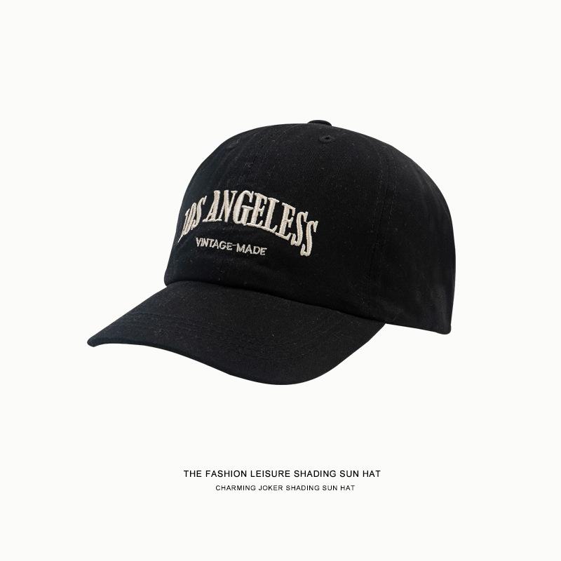 Vintage washed old embroidered cap trendy curved brim baseball hat sunshade soft top American cap