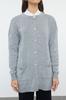 Women's Fashionable Stylish Hijab Cardigan Gray Melange Knitwear Cardigan with Pockets and Button Detail
