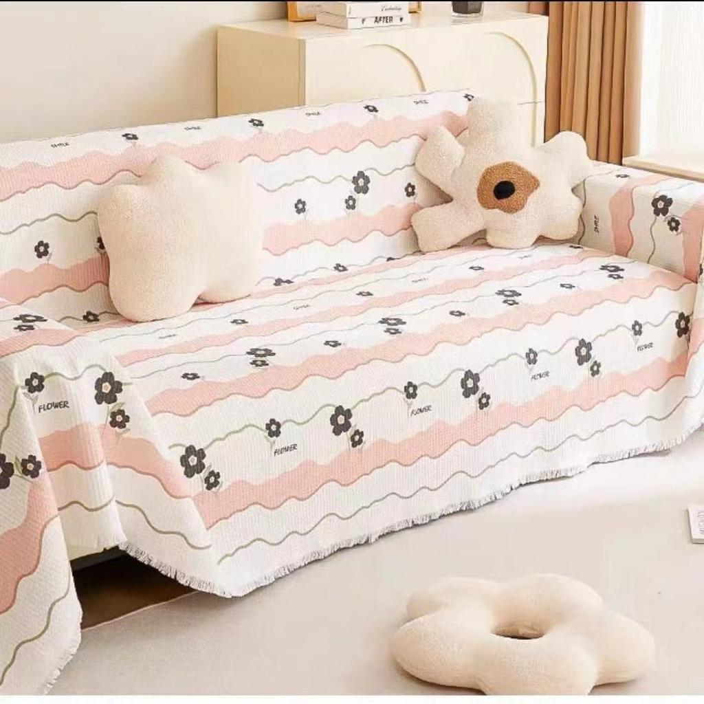 Универсальное одеяло для дивана в скандинавском стиле, нескользящий тканевый чехол, полностью покрытый чехол, диванная подушка, песочный, универсальный, можно стирать в машине, четыре сезона