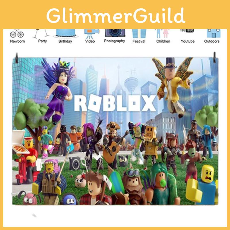 Баннер для украшения дня рождения в стиле игры Roblox для мальчиков 5x3 Этилен Фотофон Ткань