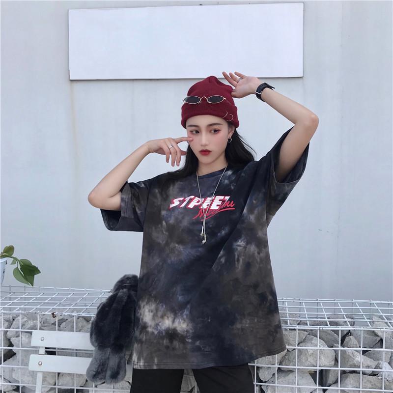Лето 2024, корейская футболка с короткими рукавами для женщин, большие футболки с рисунком, длинные топы y2k, модная уличная одежда унисекс в стиле Харадзюку