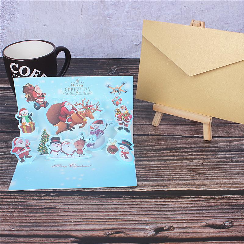 3D Christmas Pop-Up Card: Santa & Snowman Design