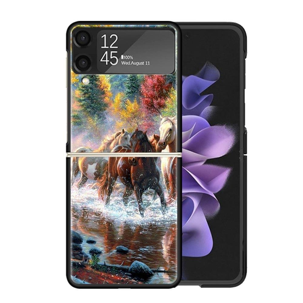 Horse Great Beauty Galloping Clear Phone Case For Samsung Z Flip 7 6 5 4 3 Galaxy ZFlip7 ZFlip6 ZFlip5 ZFlip4 ZFlip3 5G Print Co