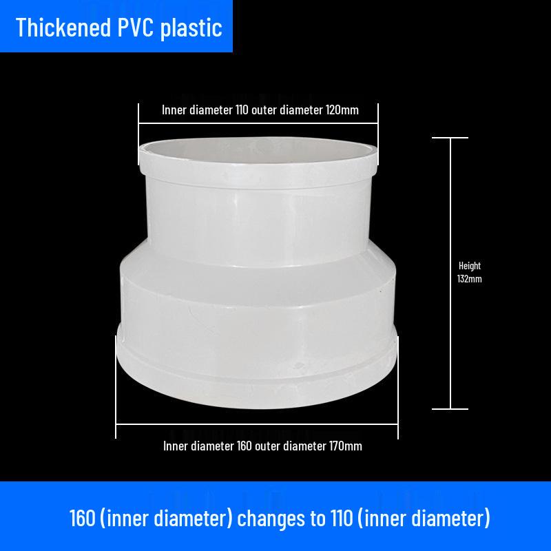 Air System Duct Fan Adapter: Large to Small Soft PVC Connection, 100 to 75