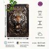 2DTigerAluminumArt Алюминиевое настенное искусство «Тигр» - 2D рельефная металлическая табличка, устойчивая к погодным условиям, декоративный постер для дома/офиса
