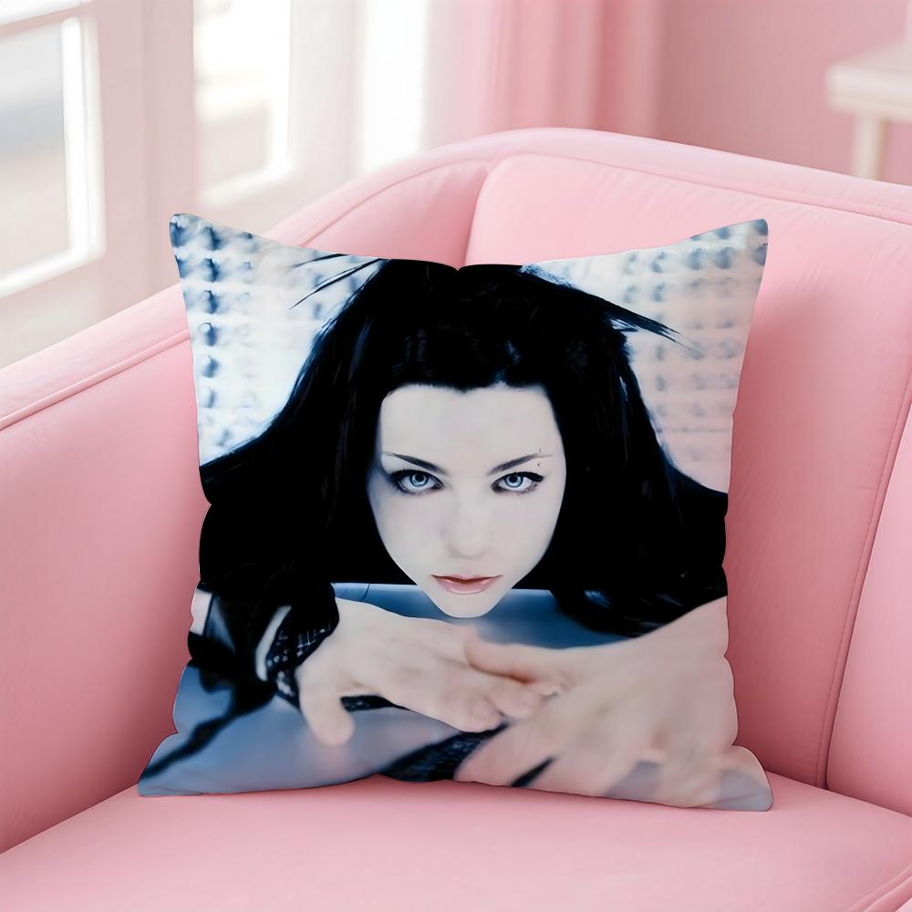 American Sexy Singer Evanescence AAmy Lee Cushion Cover Pillow Case Soft Skin Friendly Fabric  Concealed Zipper