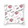 Милая розовая красная подушка для домашнего декора с принтом сердец, наволочка на подушку для дивана на День святого Валентина