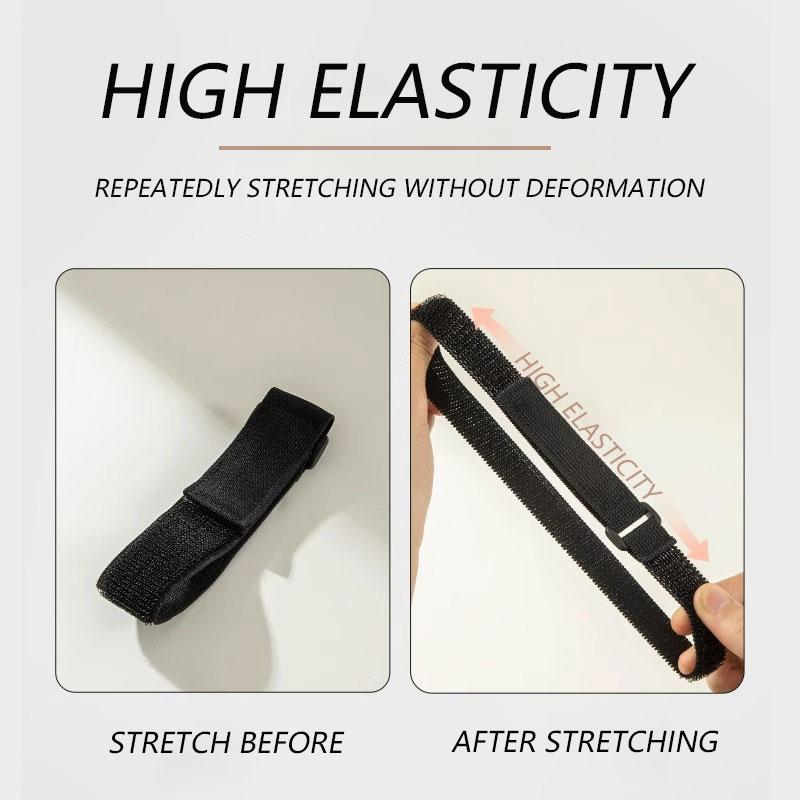 5Pcs Elastic Hook and Loop Cable Tie Reverse Buckle Stretch Fastener Cable Straps Nylon Extension Strap Cord Wrap Organizer
