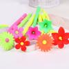 5/10pcs Color Random Gifts Stationery Colorful Soft Silicone Flowers Gel Pen Black Ink Ballpoint Pen