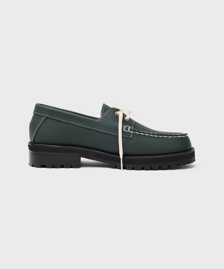 Firenze Atelier [Vibram] Стандартная Повседневная Подошва Лоферы 5099 [Глубокий Зеленый Emboss]