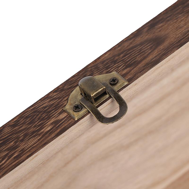 Retro Jewelry Box Desktop Natural Wood Clamshell Storage Decoration Wooden