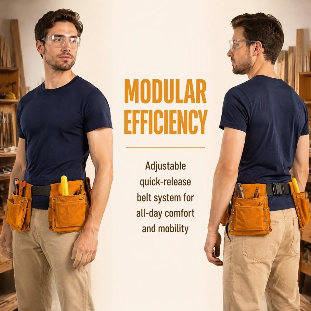 Yellow Tool Belt Portable Tool Pouch Bag Durable Nail Tool Pouch Construction