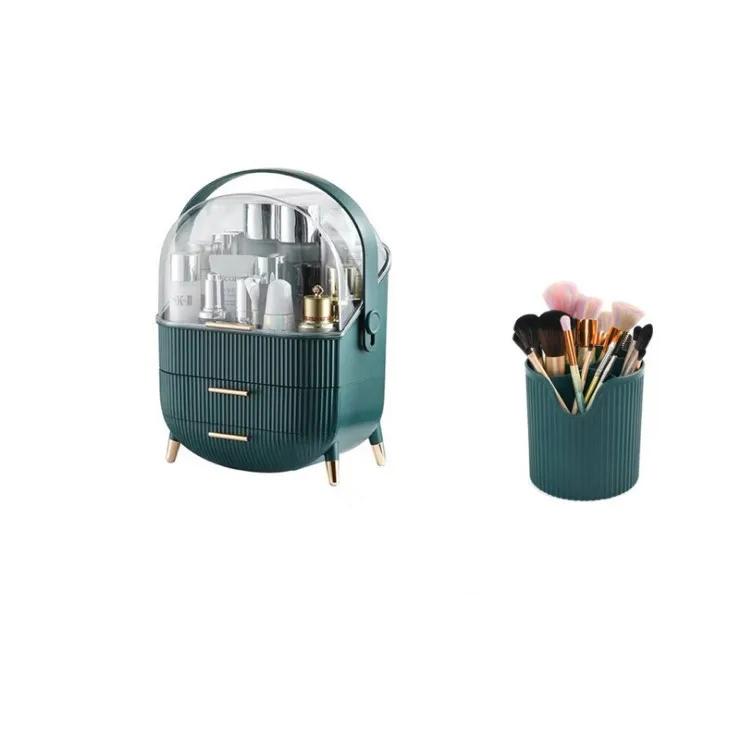 Ящик для хранения косметики, большая емкость, водонепроницаемый пылезащитный органайзер для макияжа, органайзер для домашнего ухода за кожей, ящик для хранения макияжа