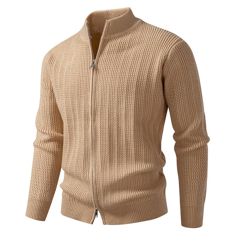 2026 New Autumn and Winter Fashionable Stand-up Collar Cardigan Sweater Casual Trendy Zipper Jacket for Men