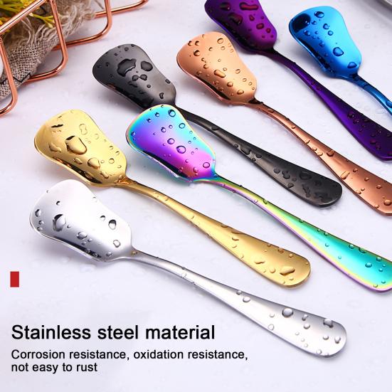Yousheng Stainless Steel Spoon Gourd Shape Long Handle Colorful Dessert Cake Soup Salad Coffee Ice Cream Scoop Kitchen Utensil Cutlery Flatware