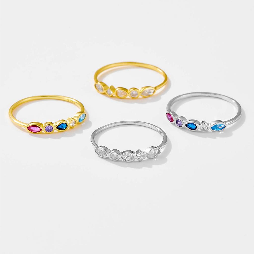 ANDYWEN Стерлингового Серебра 925 Радуга Голубая Роза Красные Кольца Женщины Рок Панк Красочные Роскошные Кольца Ювелирные Изделия