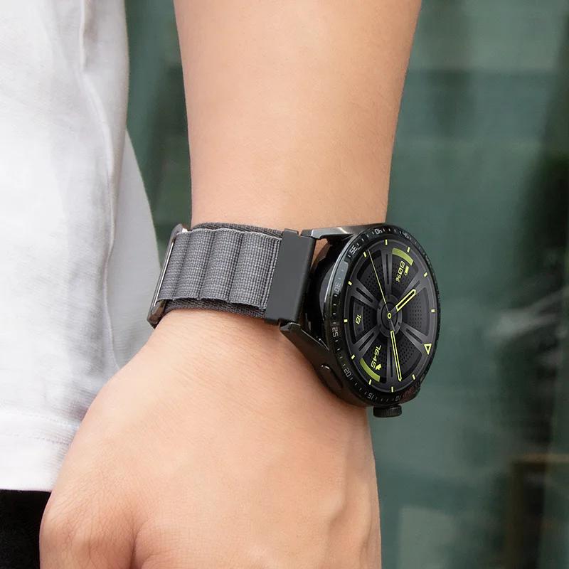 22 мм 20 мм Нейлоновый альпийский ремешок для Huawei Watch GT5 Pro GT5 GT4 GT3 GT2 46 мм Браслет Наручный ремешок Аксессуары для Huawei Watch 4/3