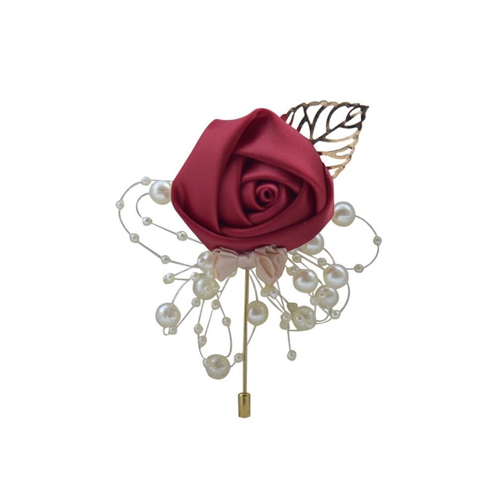 Women Men Charm Gift Fashion Accessories Rose Flower Corsage Bride Groom Brooch Wedding Boutonniere