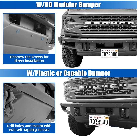 Front License Plate Frame For Ford Bronco, Aluminum Alloy License Plate Mounting Bracket Holder For Ford License Plate Accessories    2024