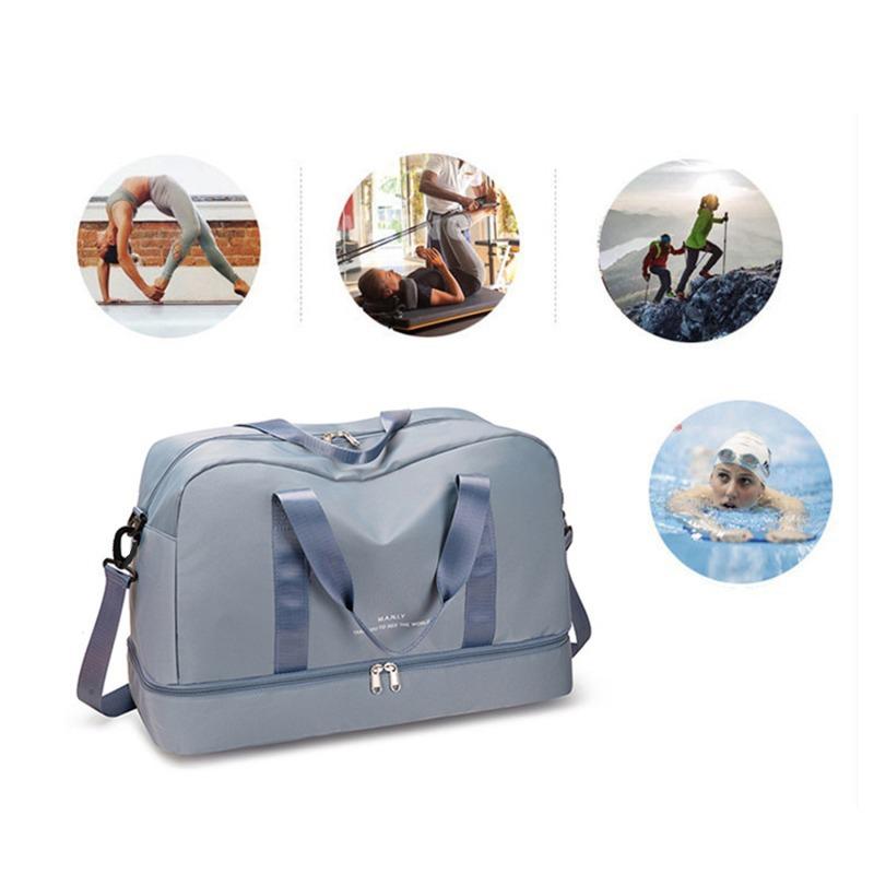 Folding Large Capacity Travel Duffel Bag Lightweight Wet And Dry Separation Bag Sports Handbag