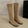 Модные балетки Женские высокие сапоги Модная обувь до колена Дизайнер Новое платье Женские боты 2025 Осень Готические челси Ботинки Женская обувь