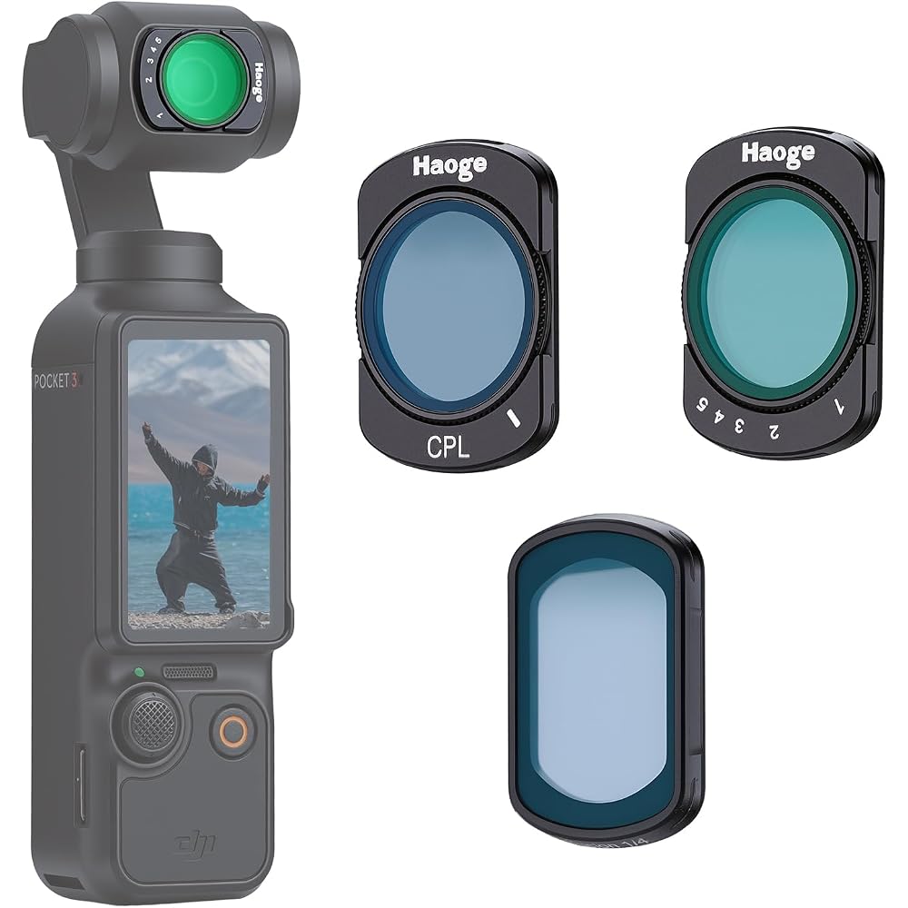 Haoge Magnetic Filter Set for DJI Osmo Pocket 3 & 4, CPL, ND2-32, 1/4 Black Diffusion, Screen Protector, Multi-Coated Optical Glass, Filter Kit, Vlog