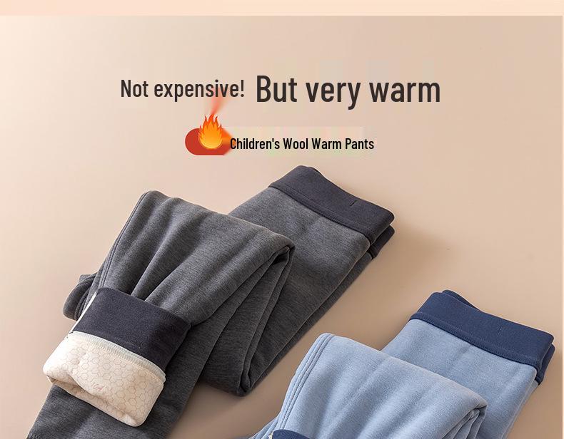 Children's Thickened Velvet School Uniform Pants: Double-Sided Fleece Autumn/Winter Leggings