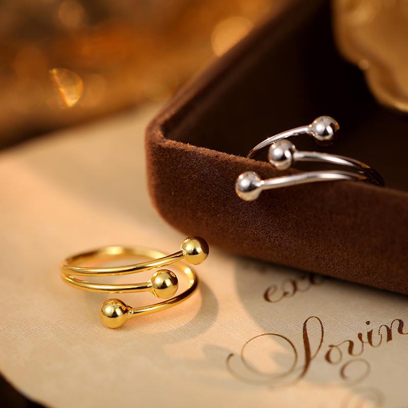 Кольцо Banyan Tree Silver Beads Adjustable Ring - Женские украшения для указательного пальца в холодном стиле