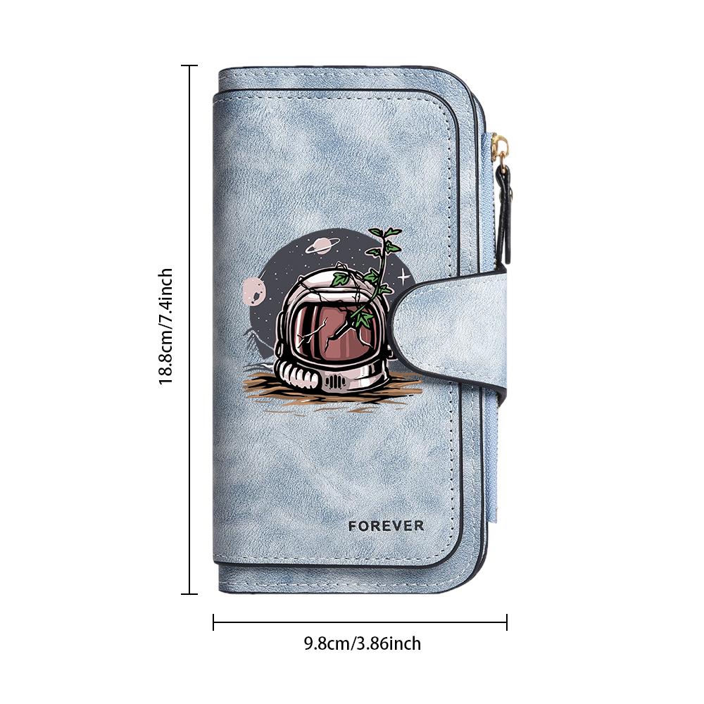 Stylish Astronaut Pattern Women Long Wallet Forever Fashion Purse