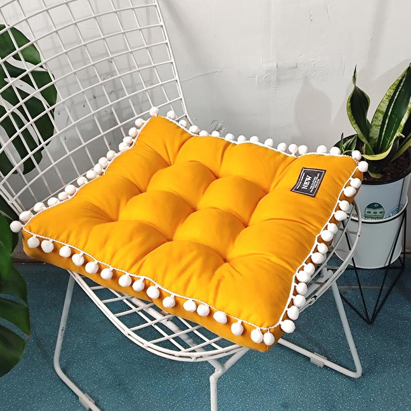 Толстая трехмерная плюшевая шариковая подушка 41X41 см, однотонная подушка сиденья в скандинавском стиле, подушка сиденья у окна