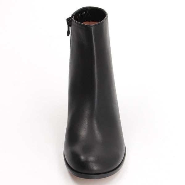 Ru Модные ботинки Косой носок Простые короткие сапоги 2836 Черный [Lanvin Bleu]