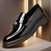 Мужские блестящие черные кожаные туфли – осень, большой размер, деловой стиль, молодежный, универсальный, повседневный, мягкая подошва, идеально подходит для свадеб