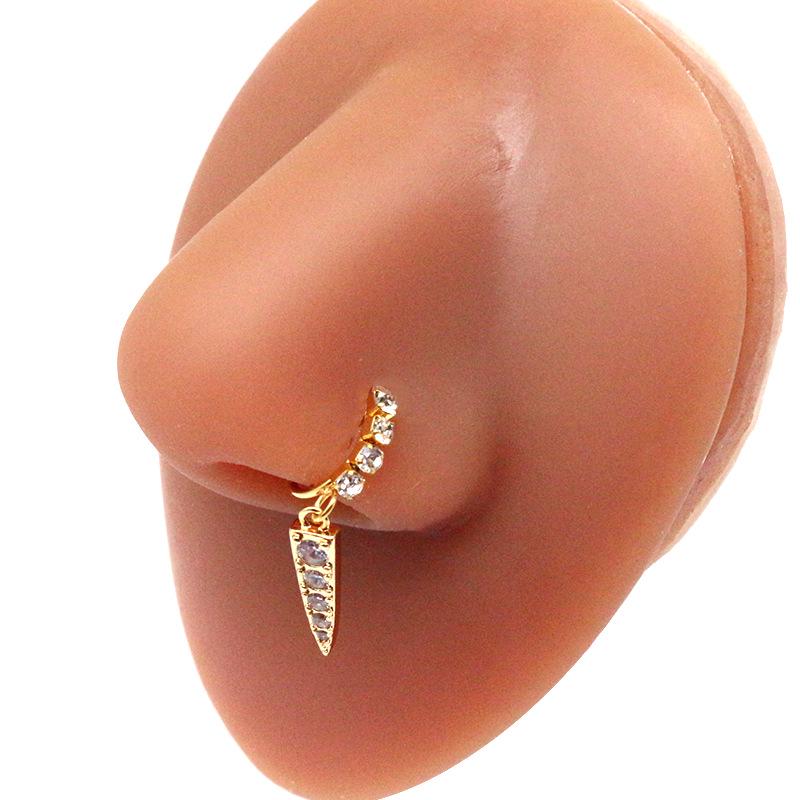 Gaby Cat Head Nose Stud with Butterfly, Five-Star, and Crown Designs - Piercing Jewelry