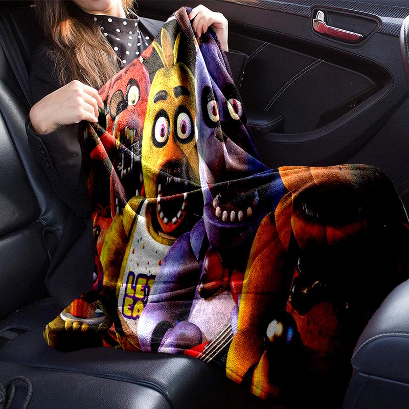 Five Nights At bears Horror Blanket Flannel Blanket for bed, sofa, Camping, Hiking, Picnic Essentials, gift for family Fan gifts