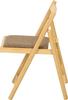 Fuji Boeki Folding Chair with Seat Cushion, Natural Wood, Lightweight, Fully Assembled, 43cm Wide X 53cm Deep X 70cm High, Natural Milan, 10881