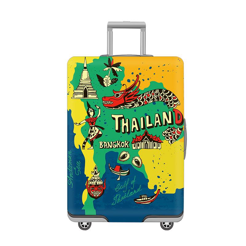 Индивидуальный эластичный чехол для чемодана, утолщенная защита от пыли с напечатанным изображением