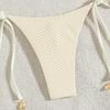 2025 Women's Sexy Solid Color Swimsuit: Shell Tie-Up Bikini for Beach and Hot Springs