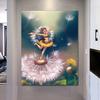 Diy Diamond Painting Cartoon Elf Dandelion Handmade Diamond Embroidery 5d Round Drills Wedding Decor