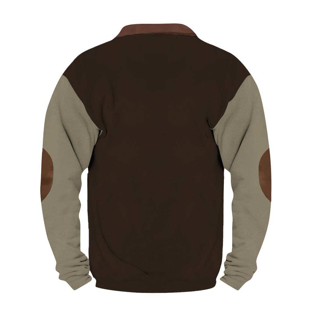 Мужская повседневная толстовка в стиле ретро с цветными блоками на молнии